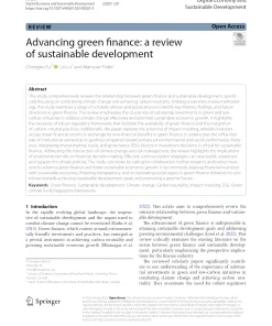 Advancing Green Finance: A Review Of Sustainable Development