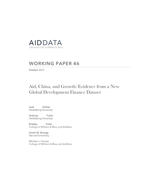 Aid, China, And Growth: Evidence From A New Global Development Finance Dataset