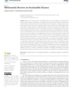 Bibliometric Review On Sustainable Finance