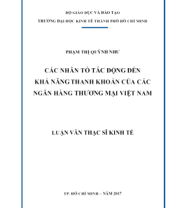 Các Nhân Tố Tác Động Đến Khả Năng Thanh Khoản Của Các Ngân Hàng Thương Mại Việt Nam