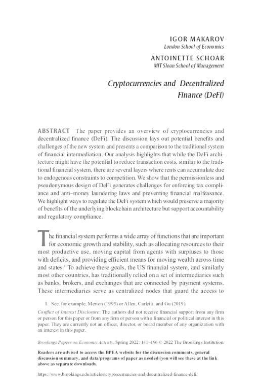 Cryptocurrencies And Decentralized Finance (DeFi)