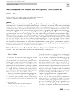 Decentralized Finance Research And Developments Around The World