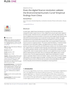 Does The Digital Finance Revolution Validate The Environmental Kuznets Curve? Empirical Findings From China