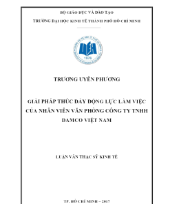 Giải Pháp Thúc Đẩy Động Lực Làm Việc Của Nhân Viên Văn Phòng Công Ty Tnhh Damco Việt Nam