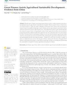 Green Finance Assists Agricultural Sustainable Development: Evidence From China