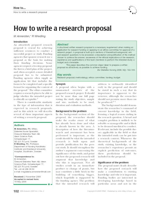 How To Write A Research Proposal