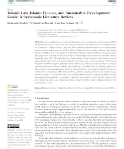 Islamic Law, Islamic Finance, And Sustainable Development Goals: A Systematic Literature Review