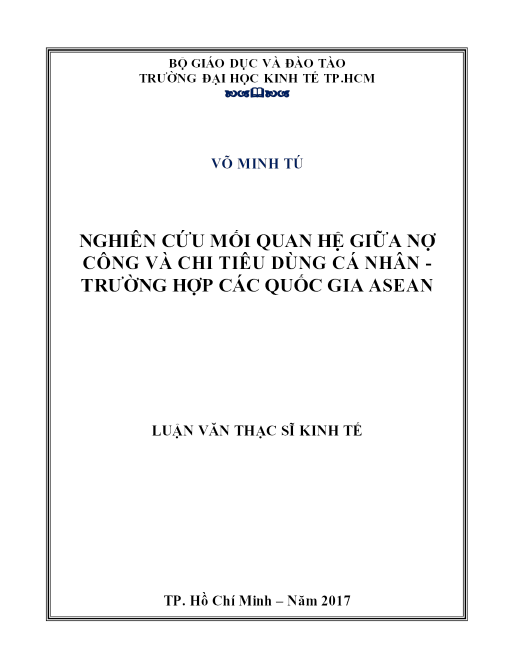 Nghiên Cứu Mối Quan Hệ Giữa Nợ Công Và Chi Tiêu Dùng Cá Nhân - Trường Hợp Các Quốc Gia Asean