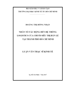 Nhân Tố Tác Động Đến Hệ Thống Logistics Của Chuỗi Siêu Thị Bán Lẻ Tại Thành Phố Hồ Chí Minh