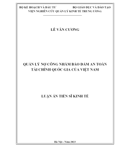 Quản Lý Nợ Công Nhằm Bảo Đảm An Toàn Tài Chính Quốc Gia Của Việt Nam