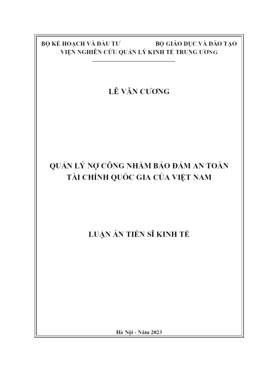 Quản Lý Nợ Công Nhằm Bảo Đảm An Toàn Tài Chính Quốc Gia Của Việt Nam