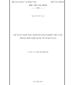 Kế Toán Thuế Thu Nhập Doanh Nghiệp Việt Nam Trong Hội Nhập Quốc Tế Về Kế Toán