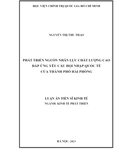 Phát Triển Nguồn Nhân Lực Chất Lượng Cao Đáp Ứng Yêu Cầu Hội Nhập Quốc Tế Của Thành Phố Hải Phòng