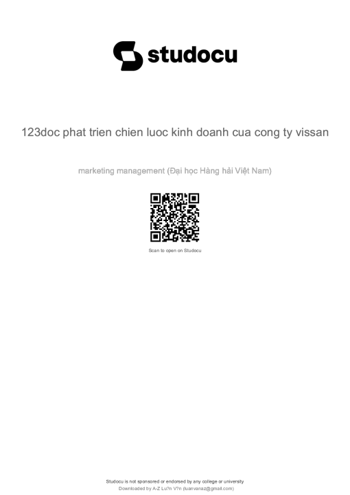 Phát Triển Chiến Lược Kinh Doanh Của Công Ty Vissan