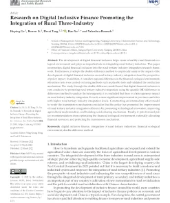 Research On Digital Inclusive Finance Promoting The Integration Of Rural Three-Industry