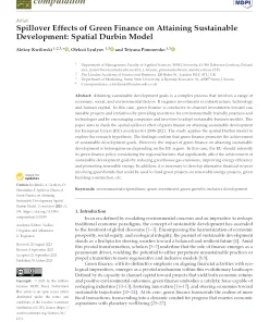 Spillover Effects Of Green Finance On Attaining Sustainable Development: Spatial Durbin Model