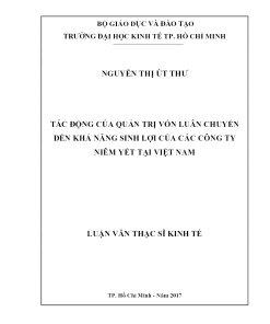 Tác Động Của Quản Trị Vốn Luân Chuyển Đến Khả Năng Sinh Lợi Của Các Công Ty Niêm Yết Tại Việt Nam