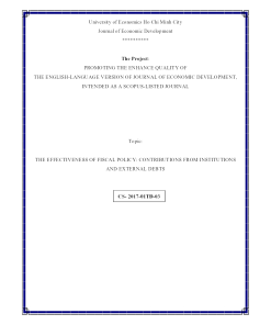 The Effectiveness Of Fiscal Policy: Contributions From Institutions And External Debts