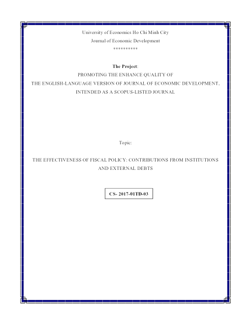 The Effectiveness Of Fiscal Policy: Contributions From Institutions And External Debts