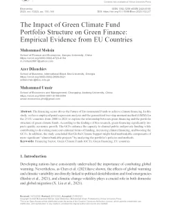 The Impact Of Green Climate Fund Portfolio Structure On Green Finance: Empirical Evidence From Eu Countries