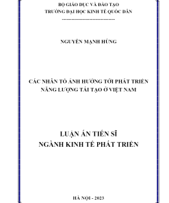 Các Nhân Tố Ảnh Hưởng Tới Phát Triển Năng Lượng Tái Tạo Ở Việt Nam