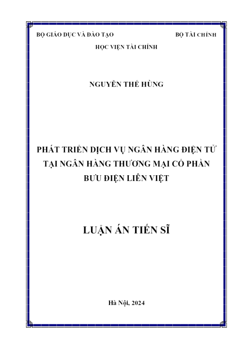 Phát Triển Dịch Vụ Ngân Hàng Điện Tử Tại Ngân Hàng Thương Mại Cổ Phần Bưu Điện Liên Việt