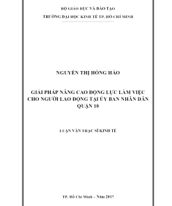 Giải Pháp Nâng Cao Động Lực Làm Việc Cho Người Lao Động Tại Ủy Ban Nhân Dân Quận 10