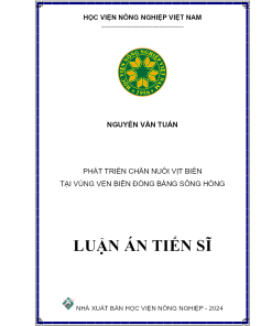 Phát Triển Chăn Nuôi Vịt Biển Tại Vùng Ven Biển Đồng Bằng Sông Hồng