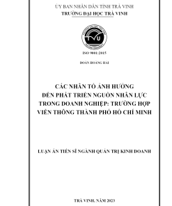 Các Nhân Tố Ảnh Hưởng Đến Phát Triển Nguồn Nhân Lực Trong Doanh Nghiệp: Trường Hợp Viễn Thông Thành Phố Hồ Chí Minh