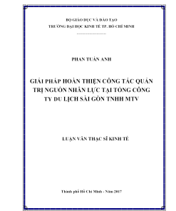 Giải Pháp Hoàn Thiện Công Tác Quản Trị Nguồn Nhân Lực Tại Tổng Công Ty Du Lịch Sài Gòn TNHH MTV