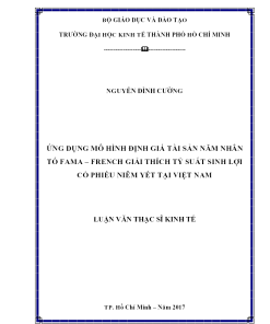 Ứng Dụng Mô Hình Định Giá Tài Sản Năm Nhân Tố Fama – French Giải Thích Tỷ Suất Sinh Lợi Cổ Phiếu Niêm Yết Tại Việt Nam