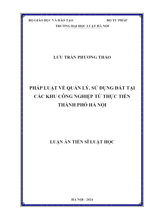 Pháp Luật Về Quản Lý, Sử Dụng Đất Tại Các Khu Công Nghiệp Từ Thực Tiễn Thành Phố Hà Nội