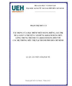 Tác Động Của Đặc Điểm Nhãn Hàng Riêng, Giá Trị Mua Sắm Và Truyền Cảm Hứng Khách Hàng Đến Lòng Trung Thành Của Khách Hàng Đối Với Các Hệ Thống Siêu Thị Tại Thành Phố Hồ Chí Minh