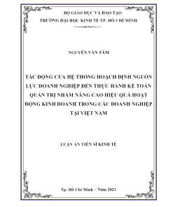 Tác Động Của Hệ Thống Hoạch Định Nguồn Lực Doanh Nghiệp Đến Thực Hành Kế Toán Quản Trị Nhằm Nâng Cao Hiệu Quả Hoạt Động Kinh Doanh Trong Các Doanh Nghiệp Tại Việt Nam