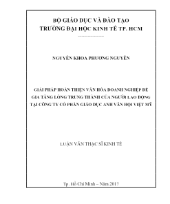 Giải Pháp Hoàn Thiện Văn Hóa Doanh Nghiệp Để Gia Tăng Lòng Trung Thành Của Người Lao Động Tại Công Ty Cổ Phần Giáo Dục Anh Văn Hội Việt Mỹ