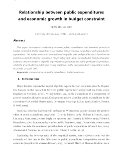 Relationship between public expenditures and economic growth in budget constraint