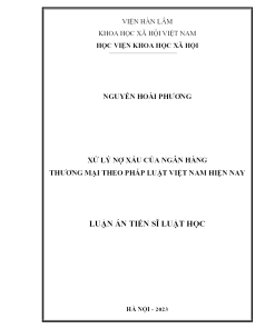 Xử Lý Nợ Xấu Của Ngân Hàng Thương Mại Theo Pháp Luật Việt Nam Hiện Nay