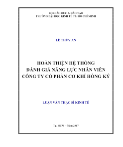 Hoàn Thiện Hệ Thống Đánh Giá Năng Lực Nhân Viên Công Ty Cổ Phần Cơ Khí Hồng Ký