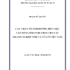 Các Nhân Tố Ảnh Hưởng Đến Việc Vận Dụng Ifrs For Smes Cho Các Doanh Nghiệp Nhỏ Và Vừa Ở Việt Nam