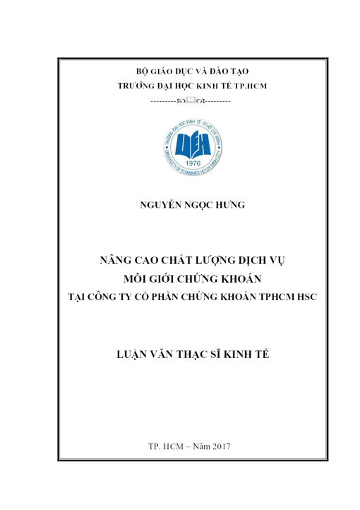 Nâng Cao Chất Lượng Dịch Vụ Môi Giới Chứng Khoán Tại Công Ty Cổ Phần Chứng Khoán TPHCM HSC