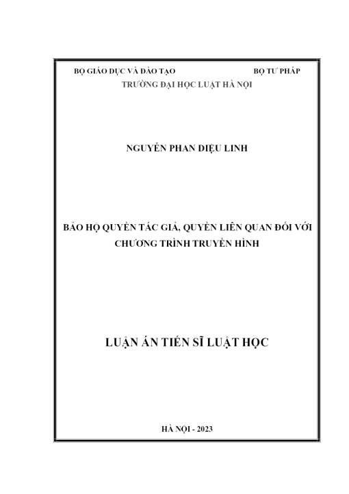 Bảo Hộ Quyền Tác Giả, Quyền Liên Quan Đối Với Chương Trình Truyền Hình