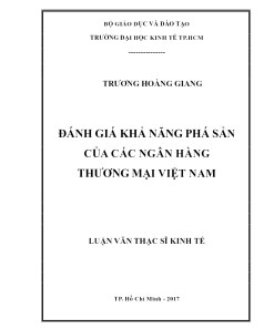 Đánh Giá Khả Năng Phá Sản Của Các Ngân Hàng Thương Mại Việt Nam