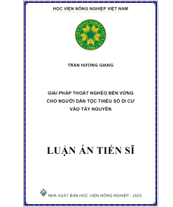 Giải Pháp Thoát Nghèo Bền Vững Cho Người Dân Tộc Thiểu Số Di Cư Vào Tây Nguyên