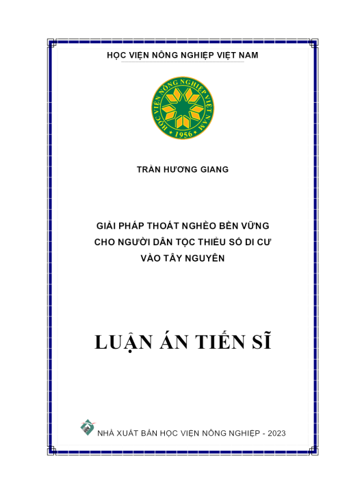 Giải Pháp Thoát Nghèo Bền Vững Cho Người Dân Tộc Thiểu Số Di Cư Vào Tây Nguyên