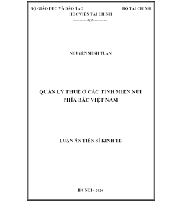 Quản Lý Thuế Ở Các Tỉnh Miền Núi Phía Bắc Việt Nam