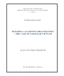 Building A Learning Organization – The Case Of Logigear Vietnam