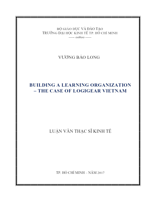 Building A Learning Organization – The Case Of Logigear Vietnam