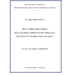 Hoàn Thiện Hoạt Động Đào Tạo Phát Triển Nguồn Nhân Lực Tại Công Ty Cổ Phần May Sài Gòn 3