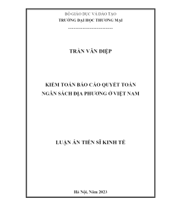 Kiểm Toán Báo Cáo Quyết Toán Ngân Sách Địa Phương Ở Việt Nam