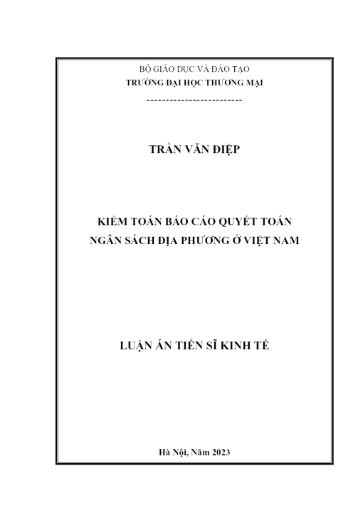 Kiểm Toán Báo Cáo Quyết Toán Ngân Sách Địa Phương Ở Việt Nam